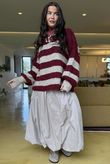 Big Softie Block Stripe Cobain Knit Burgundy